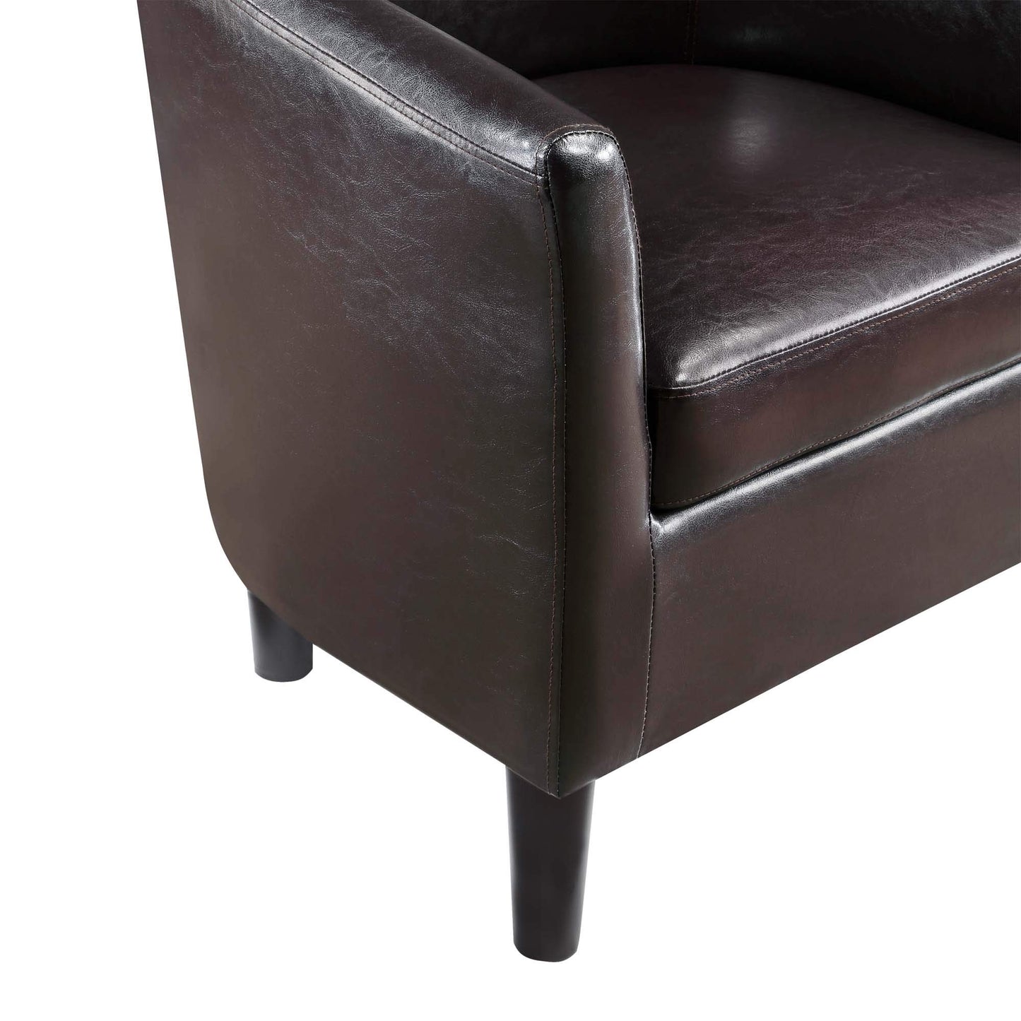 Convenience Concepts Take a Seat Churchill Accent Chair with Ottoman, Espresso Faux Leather