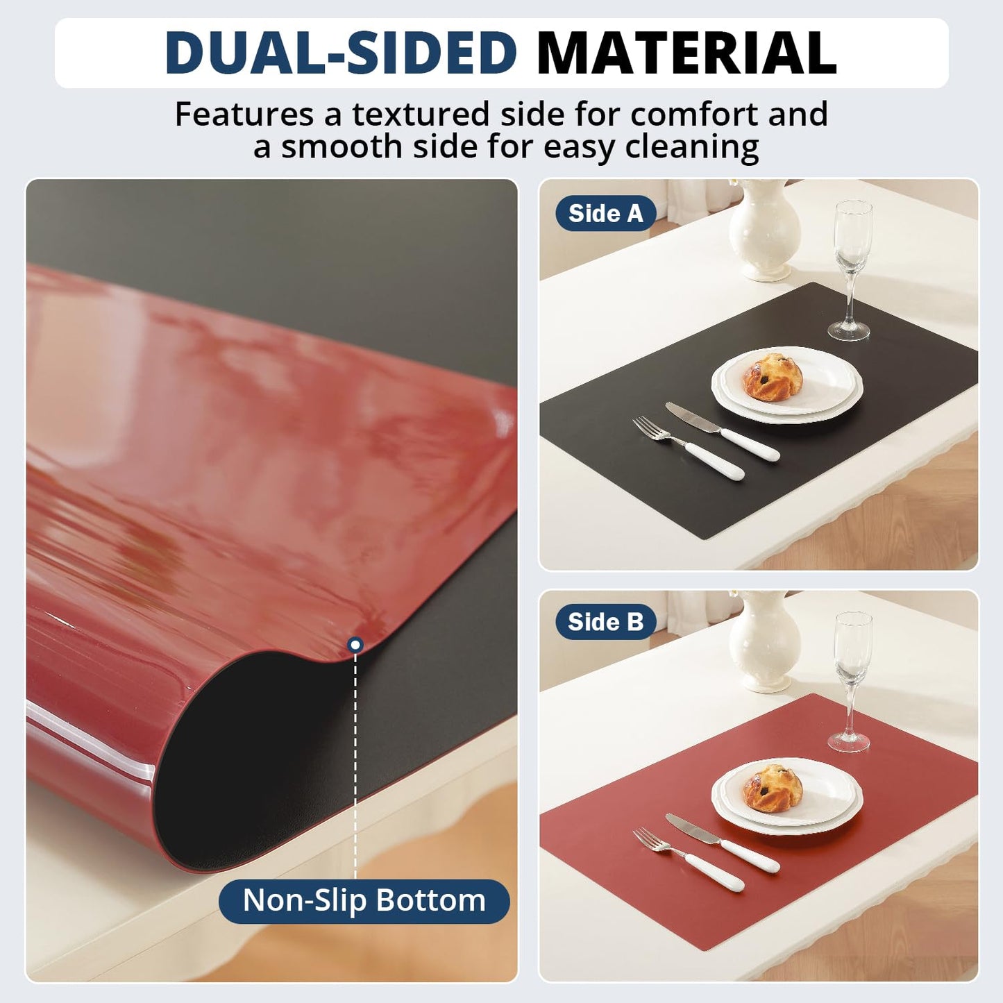 OstepDecor Black Table Cover Protector 36 x 60 Inch, 1.5mm Thick Plastic Table Cover, Dining Table Protector Pad, Waterproof & Easy Cleaning PVC Desk Mat for Dresser, Coffee & Kitchen Wooden Tabletop