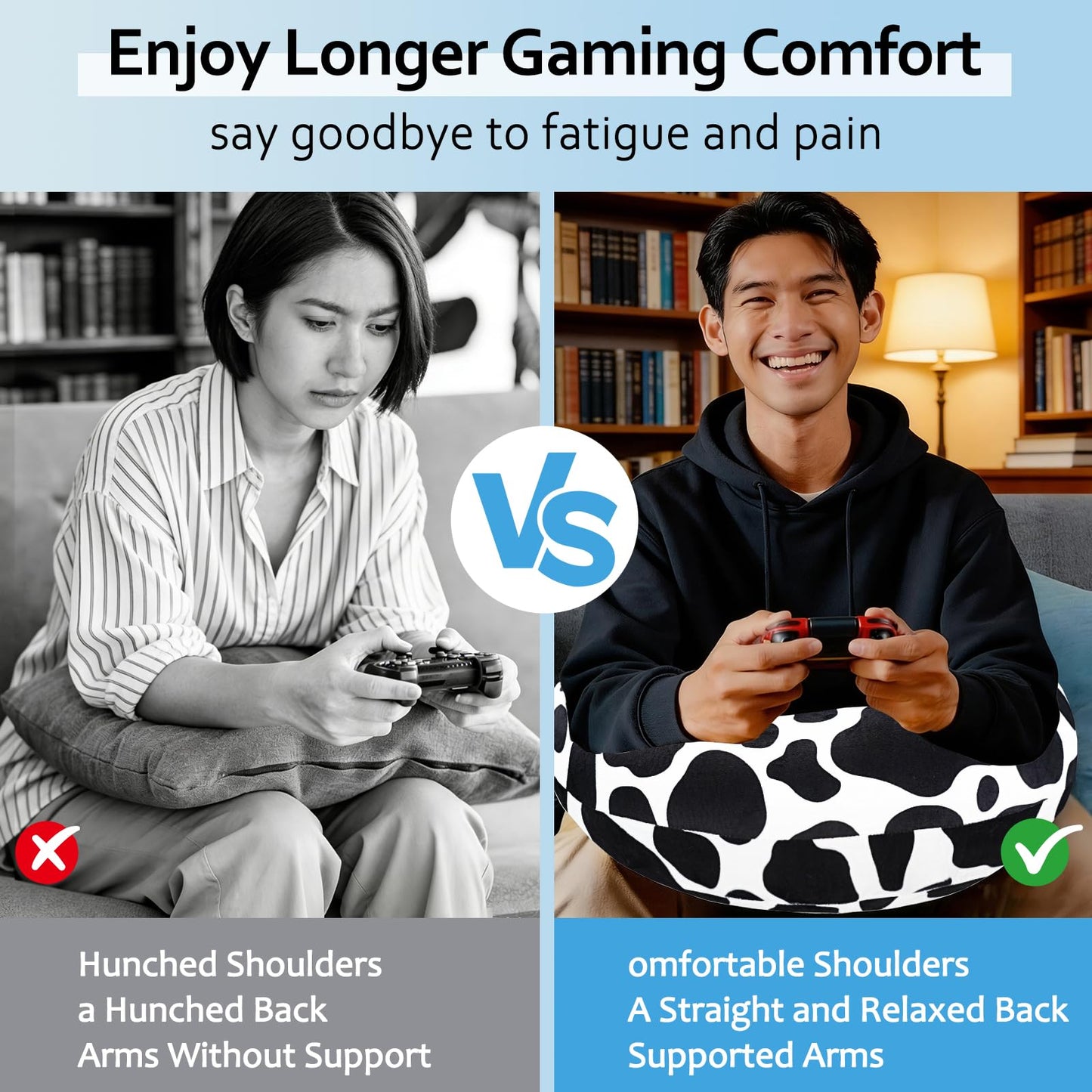 Crafting Pillow for Crocheting, Crochet Pillow for Lap Support, 12 Fun Print Styles, Ergonomic Arm Support, For Bed, Floor, Chair Comfort, Pain Relief and Fatigue for Gaming and Woking (Spots)