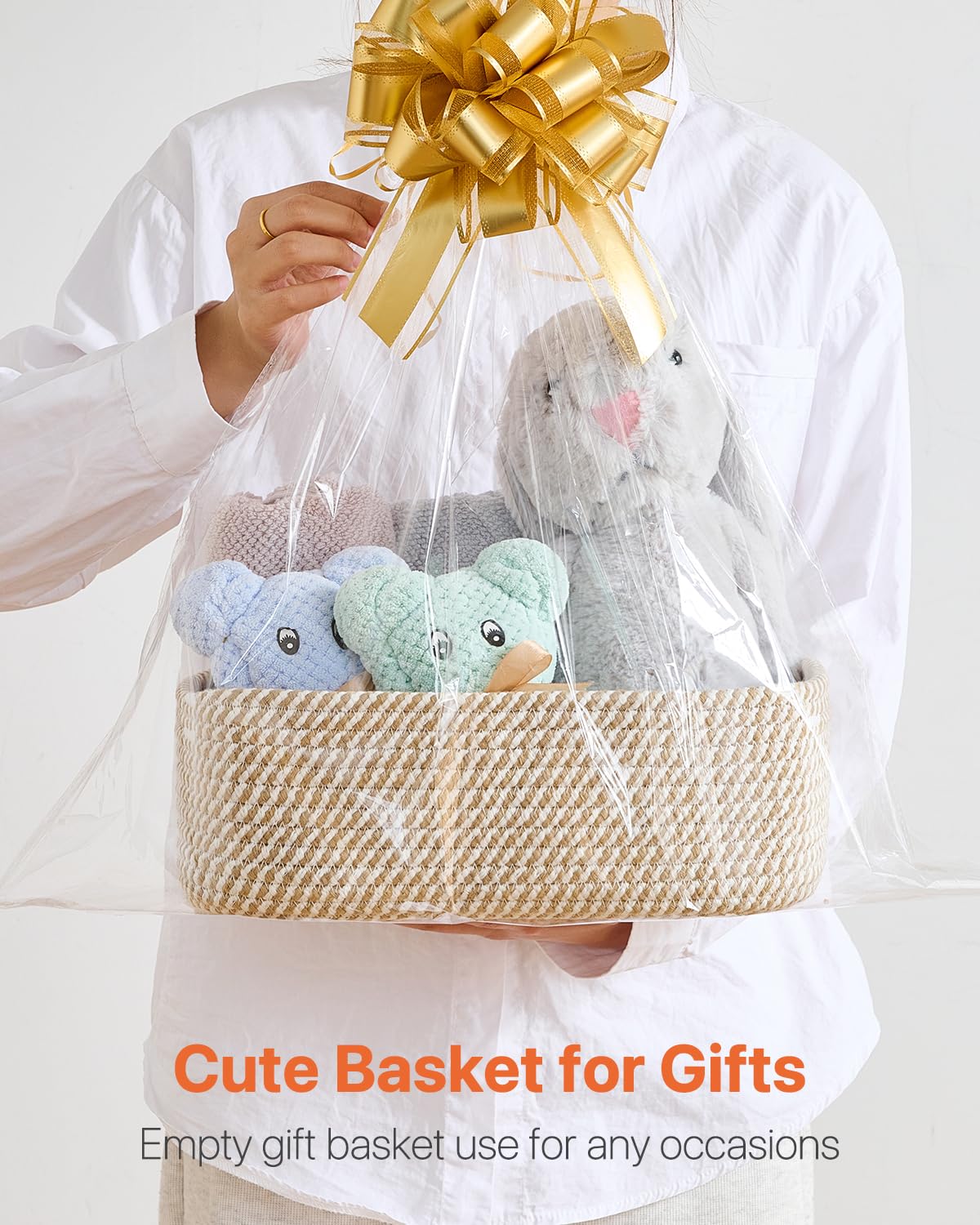 KALLAX Small Woven Basket, 12 x 8 x 4.5 Inches, Storage Basket for Organizing, Cute Small Rope Shelf Closet Cube Storage Bins Baskets for Shelves, Dog Toy Gift Baskets Empty, 3 Pack Brown