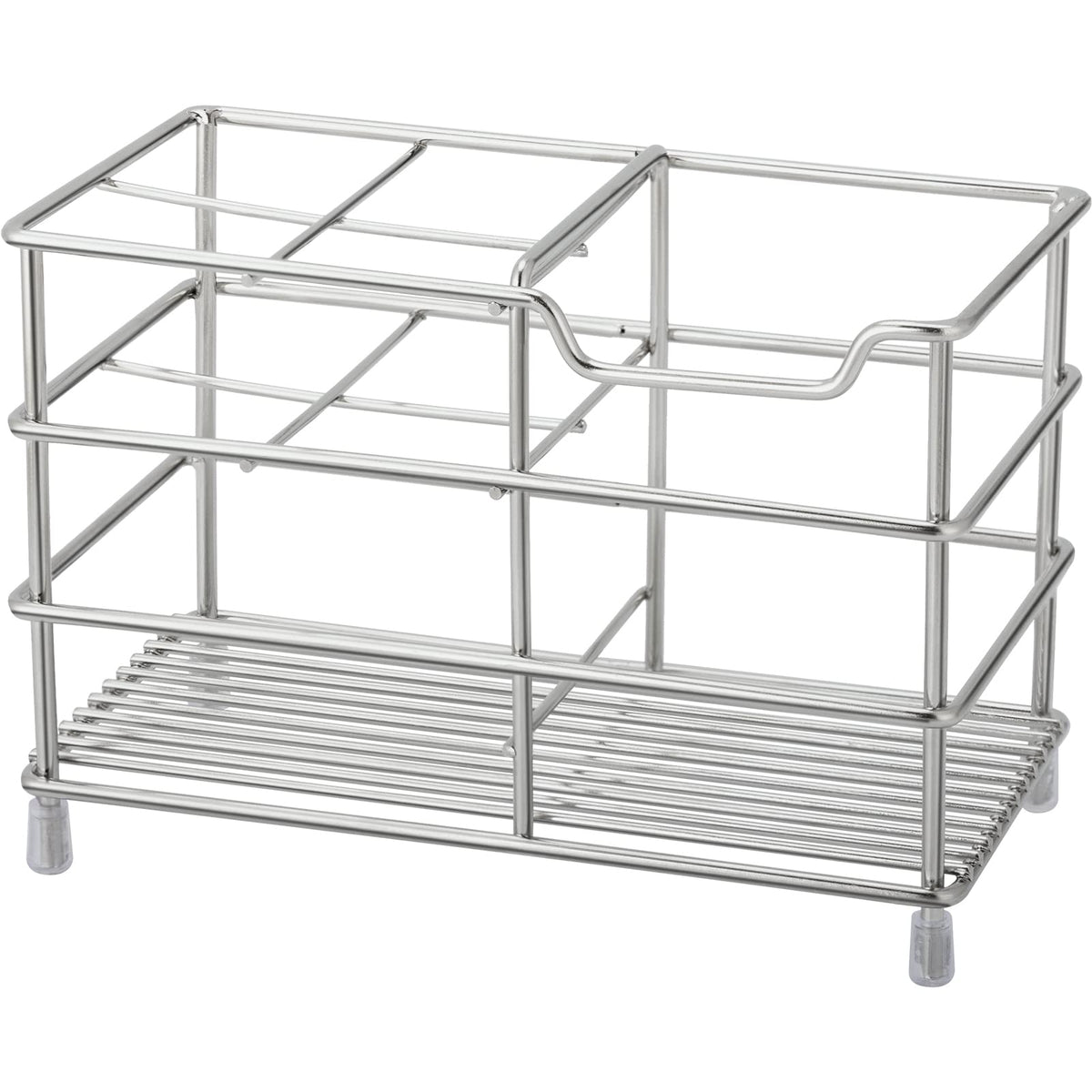 Urbanstrive 304 Stainless Steel Bathroom Toothbrush Holder Toothpaste Holder Stand Bathroom Accessories Organizer (Silver, Large)
