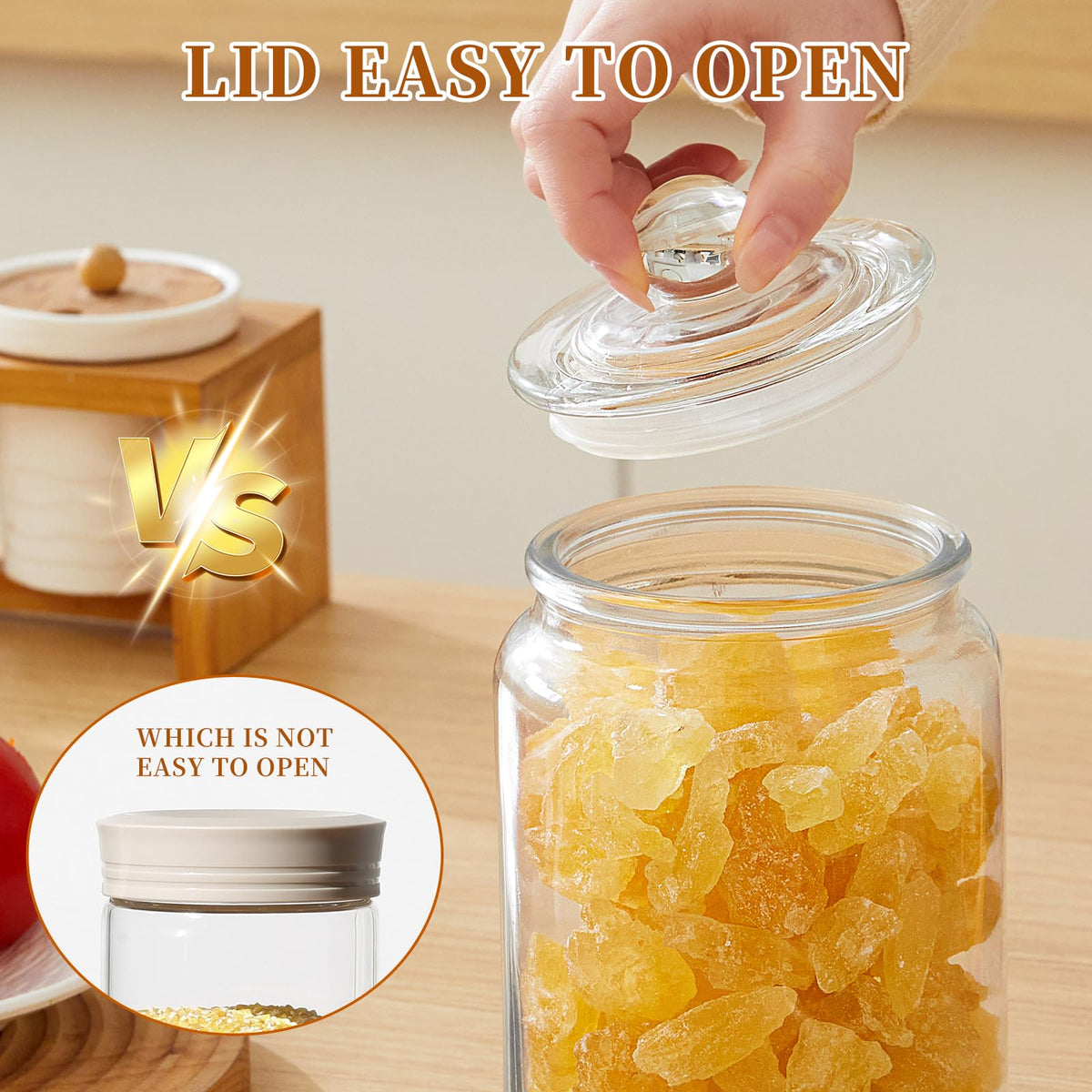 MRZIKPO Glass Jars with Airtight Lid Set of 4, Food Jars 34 oz, Pickle Jars, Canning Jars, Glass Containers, Suitable for Kitchen, Pickles, Flour, Grains, Pasta, Sugar, Herbs, Coffee