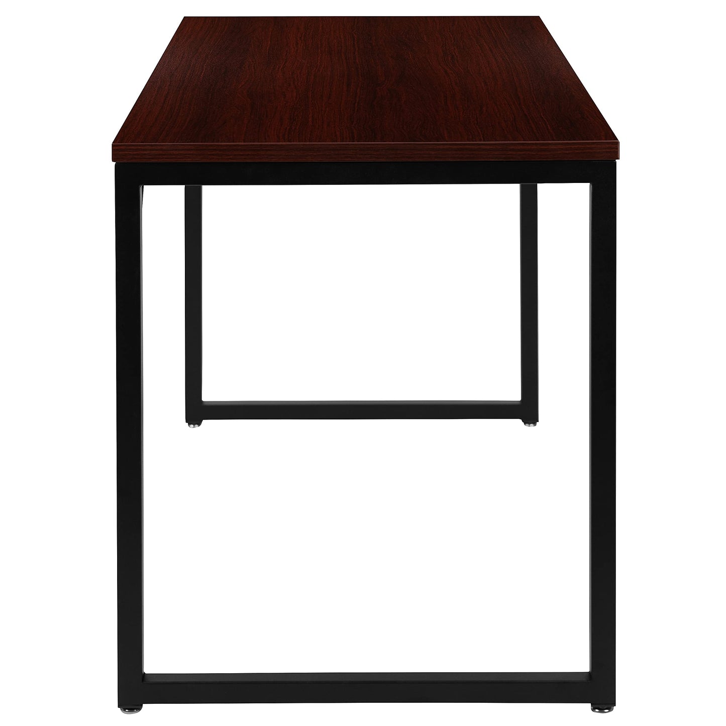 Flash Furniture Tiverton Industrial Modern Desk-Mahogany/Black Commercial Grade Computer Desk-47" Sturdy Home Office Desk-Writing Desk