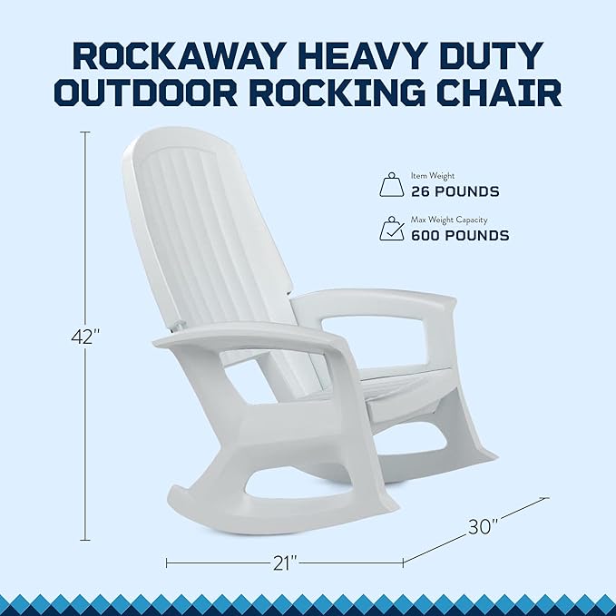 Semco Plastics Rockaway Heavy Duty All Weather Outdoor Rocking Chair