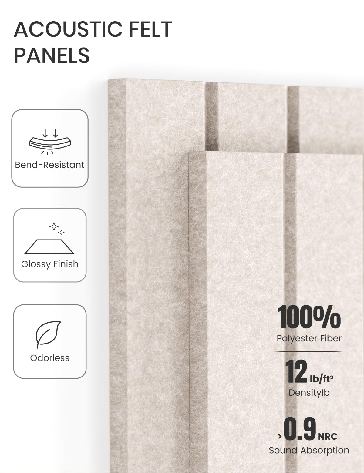 Fluxynara Large Felt Bulletin Board 36" x 24" Cork Board Alternative-6 Pack with 40 Safe Removable Adhesive Tabs, Cork Boards for Walls Cork Board for Home Office Classroom Pin Board (Oatmeal)