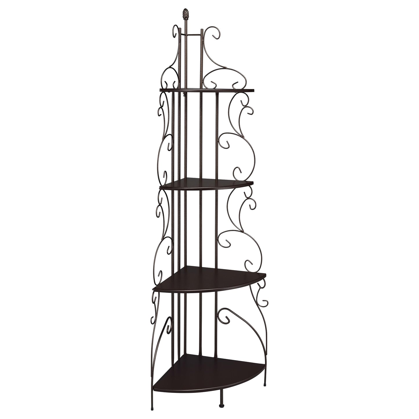 Coaster Home Furnishings - Poppy - Wood & Metal - 74-Inch 4-Tier Candner Bookshelf with Open Shelf and Subtle Silhouette - Traditional - Home Office - Copper & Cappuccino - 910038