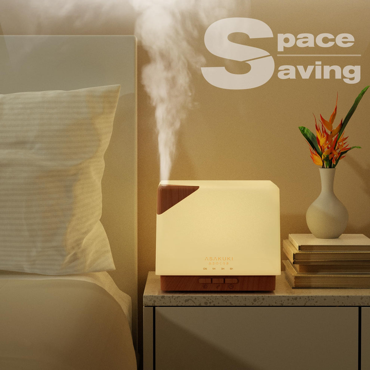 ASAKUKI Essential Oil Diffuser for Home, Large 700 ml Humidifier with Automatic Shut-Off, Scent Aromatherapy Diffuser with 7 LED Lights for Living Room, Kitchen, Bedroom, Hotel, Gift for Mom - Yellow