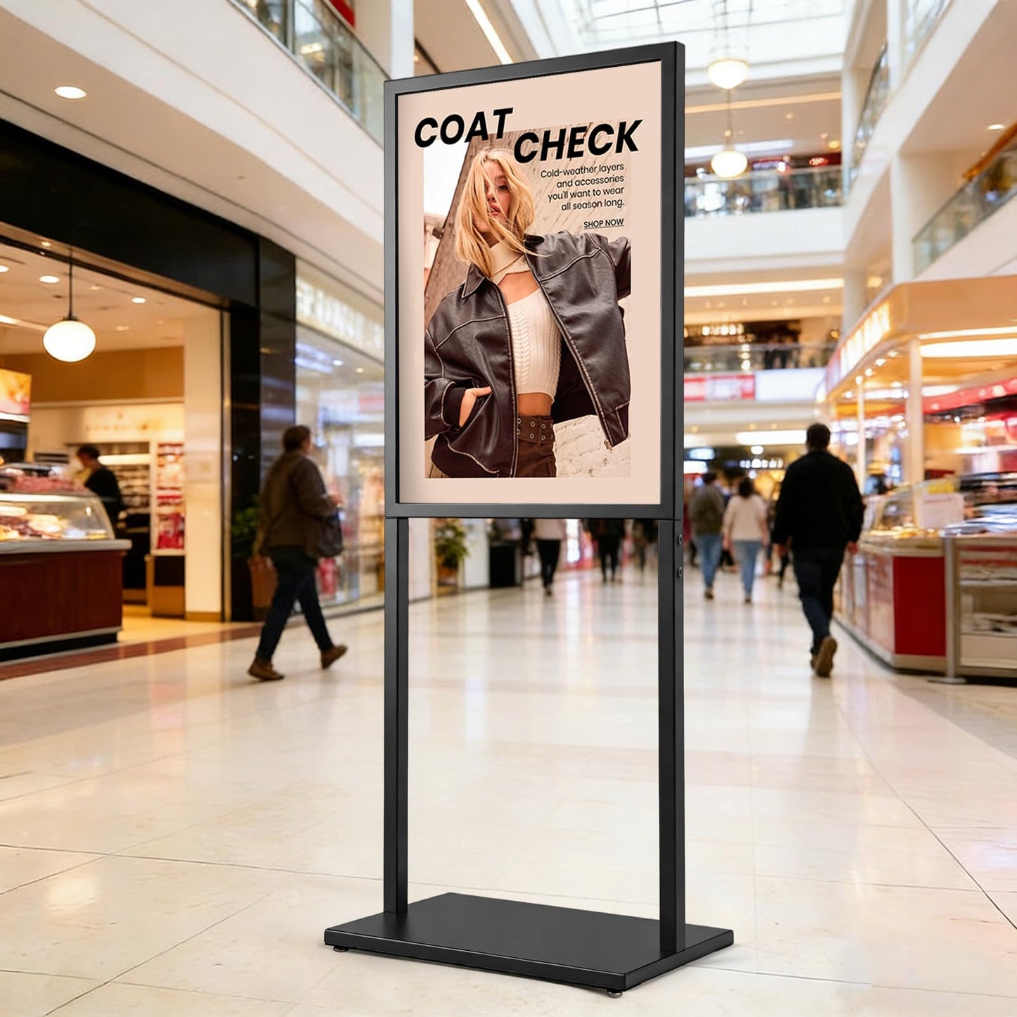 USCNC Black 22×28inch Sign holder floor stand, heavy Duty Pedestal poster banner stand for display,22×28inch slide-in double sided poster sign holder floor standing for board Display (Black 2 Pack)