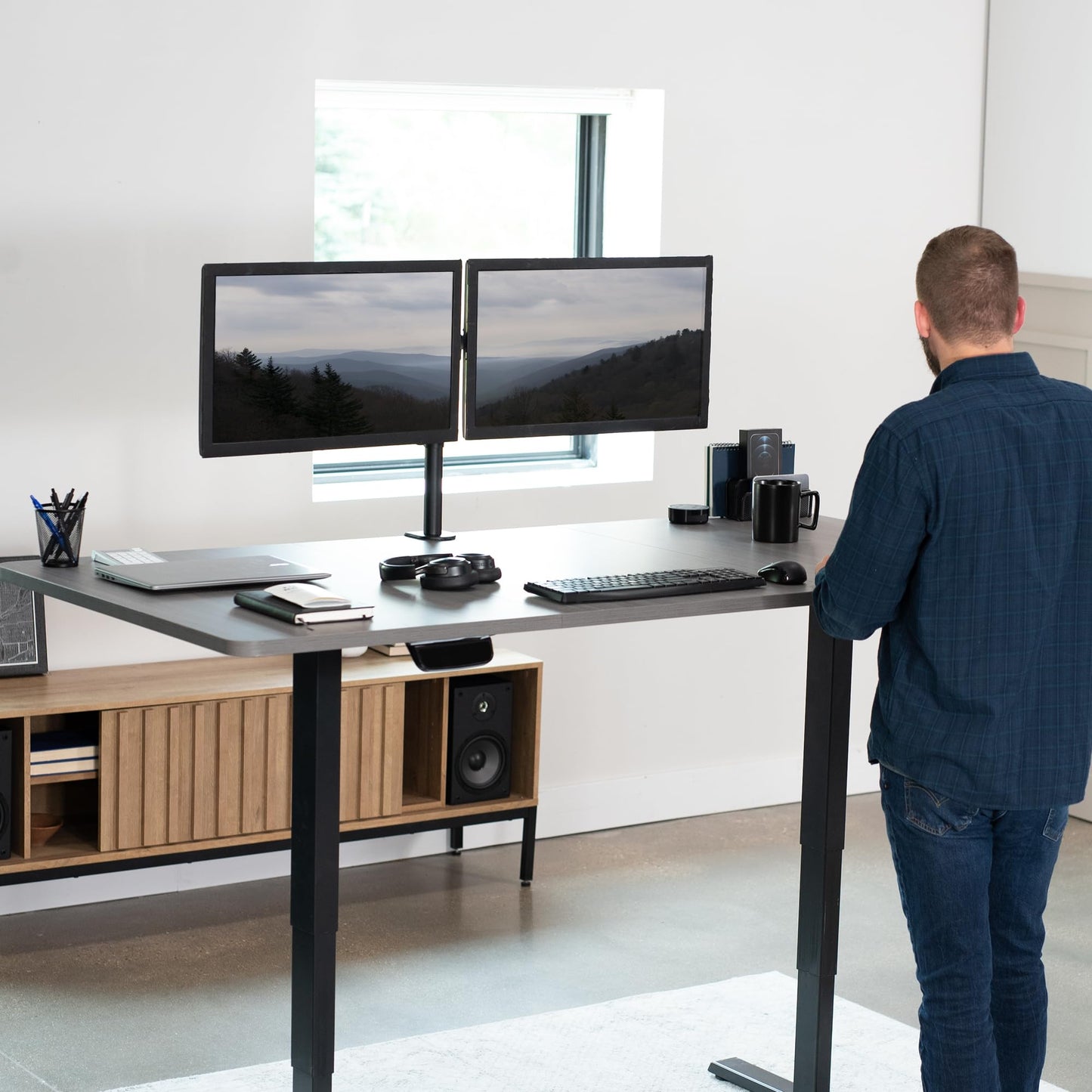 VIVO Universal 71 x 36 inch Table Top for Standard and Sit to Stand Height Adjustable Home and Office Desk Frames, Dark Gray Extra-Wide Desktop, DESK-TOP72-36G