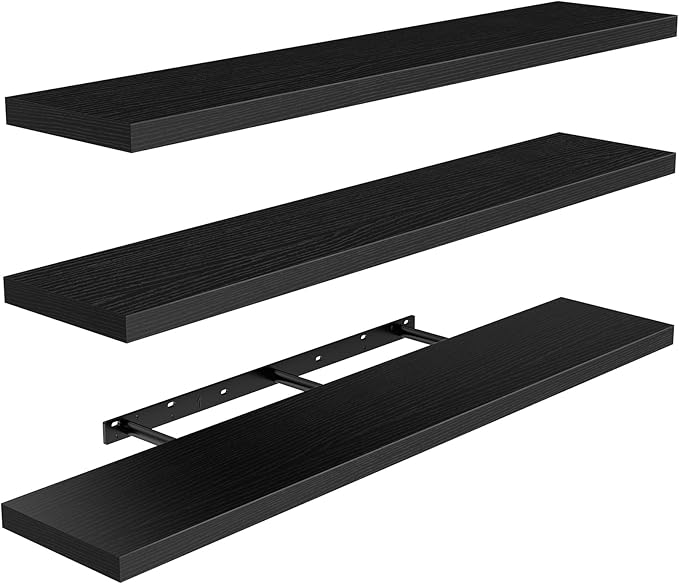 AMADA HOMEFURNISHING 47.2" L Floating Shelves, Wall Shelves Set of 3