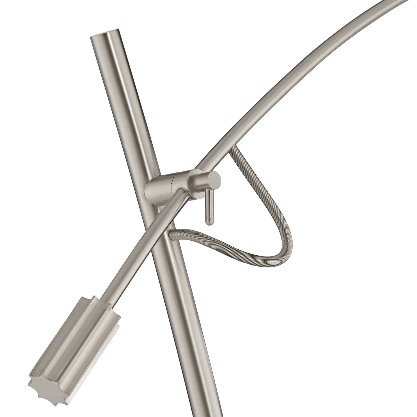 Possini Euro Design Modern Standing Arc Floor Lamp Adjustable Boom Arm 69" Tall Brushed Nickel Off White Linen Fabric Drum Shade Decor for Living Room Reading House Bedroom Home