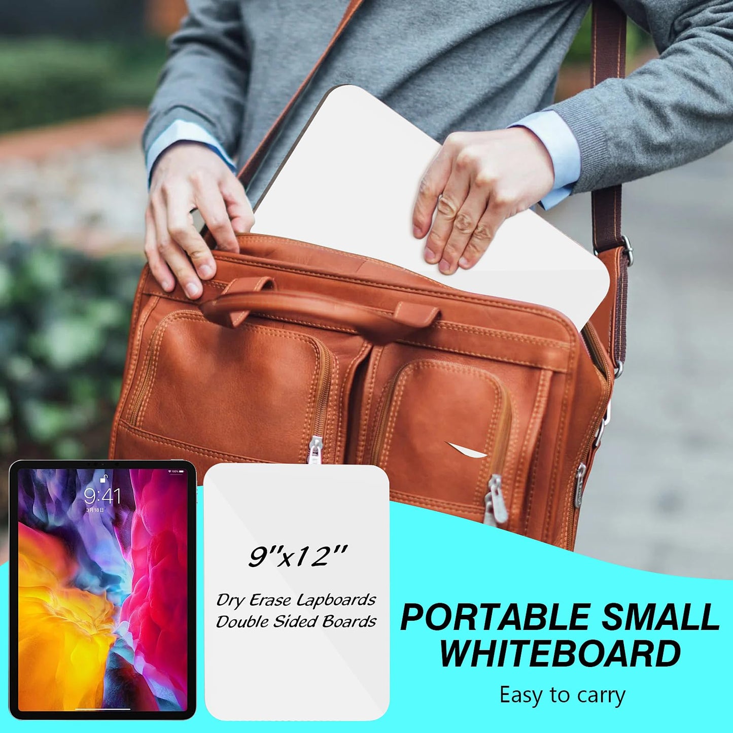 12 Pack Small White Board Dry Erase Boards Classroom Teachers Pack Mini White Boards 9" x12” Personal Whiteboards for School Students Supplies Lapboards l 12 Mini Erasers， 12 Makers Included (12)