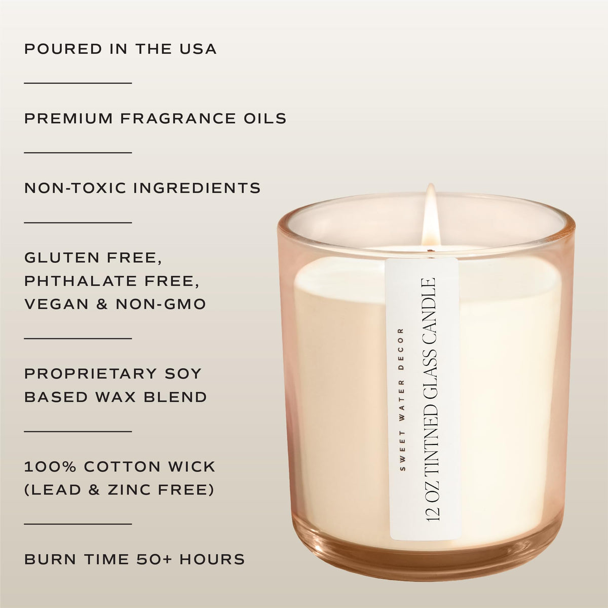Sweet Water Decor Salt and Sea Scented Soy Candles – Sea Salt, Citrus, Musk, Amber – Fresh Coastal Aroma – 50 Hour Burn – 12oz Tinted Glass Jar for Home Decor and Bedroom Decor