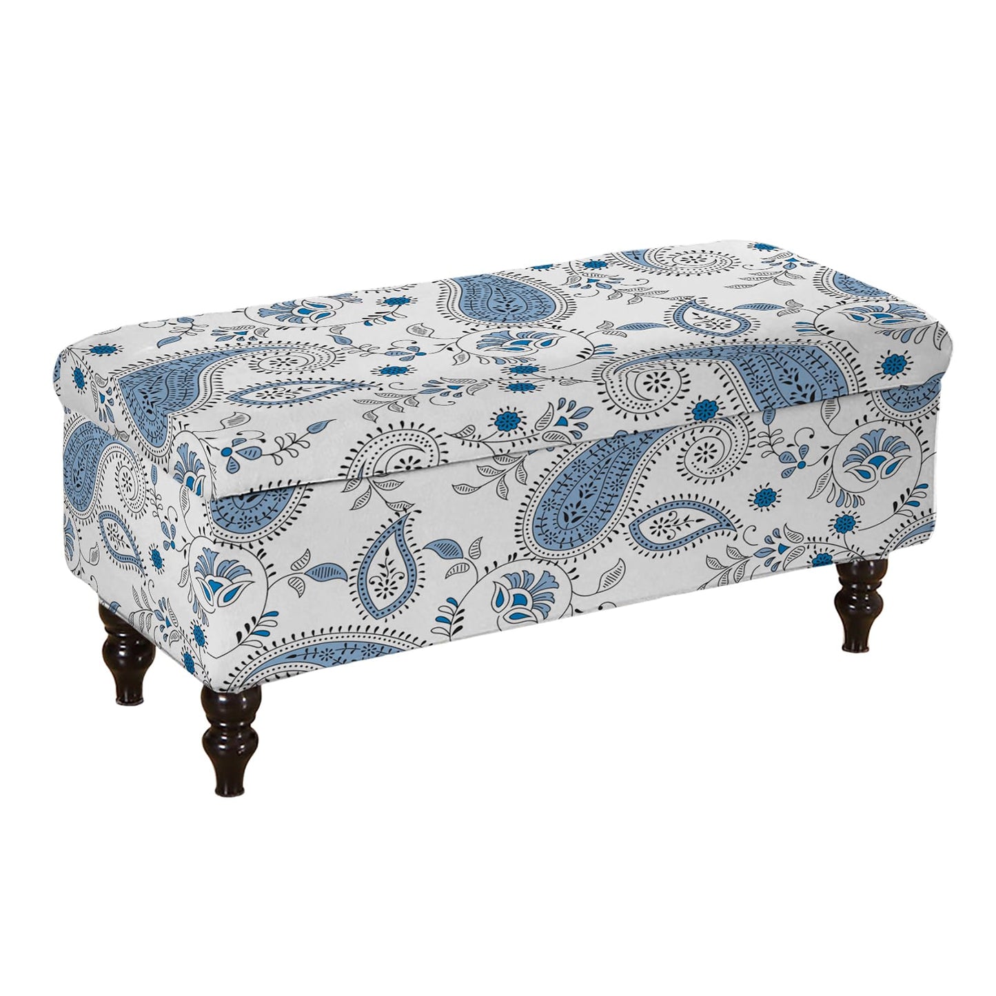 KRFOONN Rectangle Ottoman Covers Stretch Folding Storage Ottoman Bench Cover Printed Storage Footstool Covers Footrest Stool Slipcover Furniture Protector for Living Room Bedroom Bench (Medium, 10)