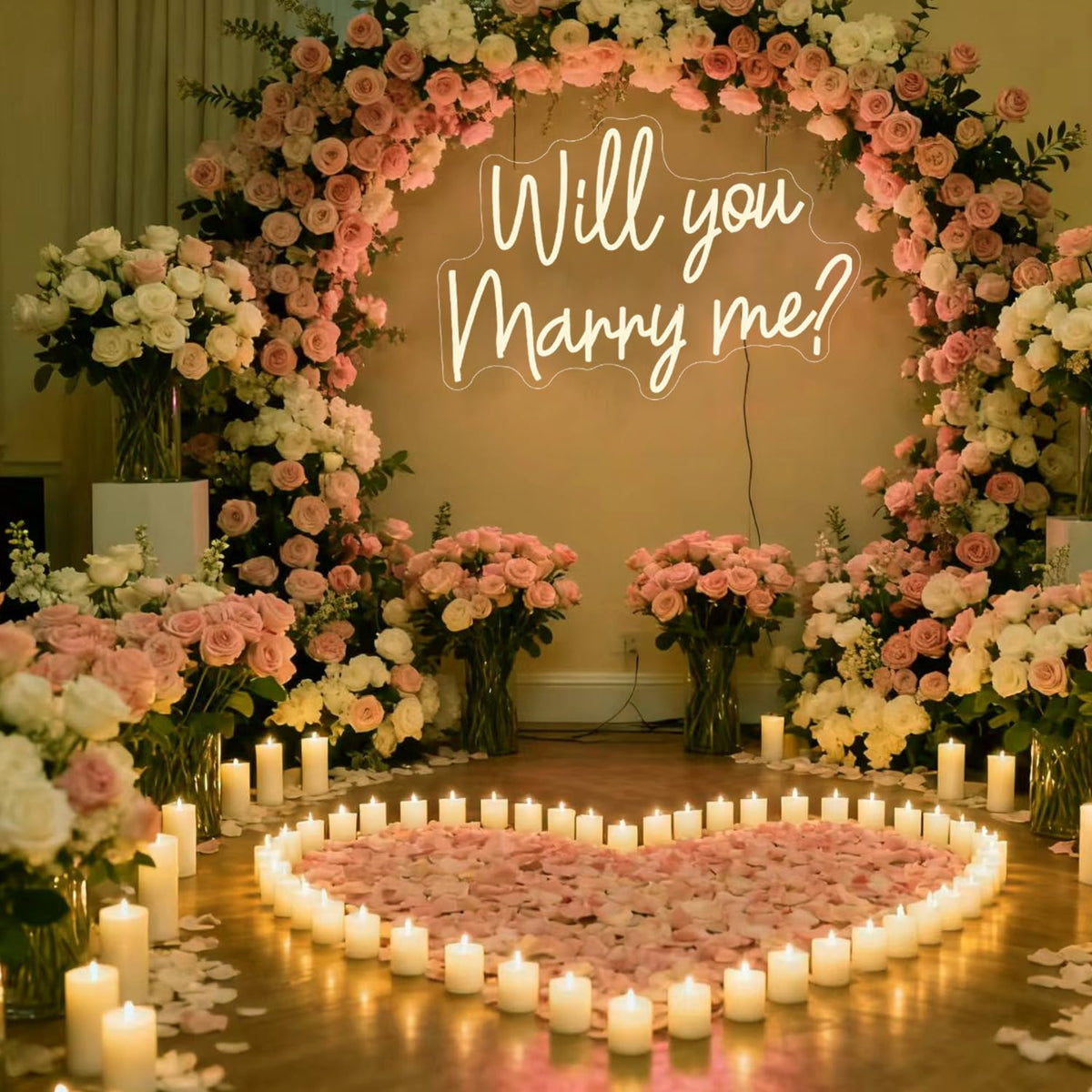 XIMAQIS Will You Marry Me Neon Sign 23inches Custom Wedding Dimmable Neon Light Sign Led Lights signs for Wedding Party Decor wedding Backdrop Home Wall Decor Gift for Her neon Art