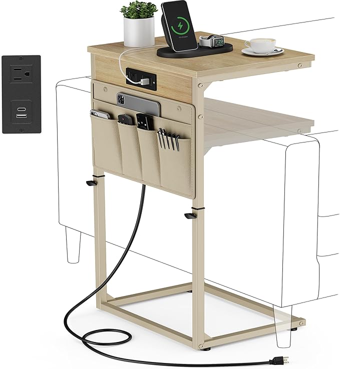 Vagusicc C-Shaped End Table