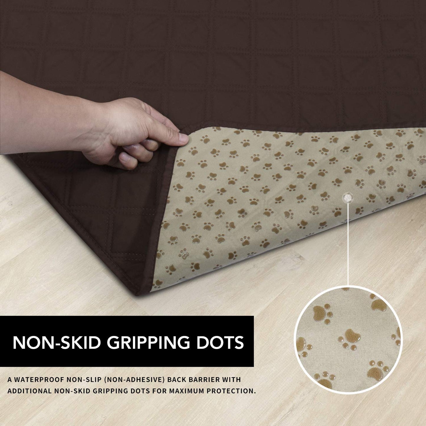 Easy-Going 100% Waterproof Dog Bed Cover, Non-Slip Pet Blanket for Furniture, Washable Couch Cover, Repleasement Sofa Cover (68x82 in,Chocolate)