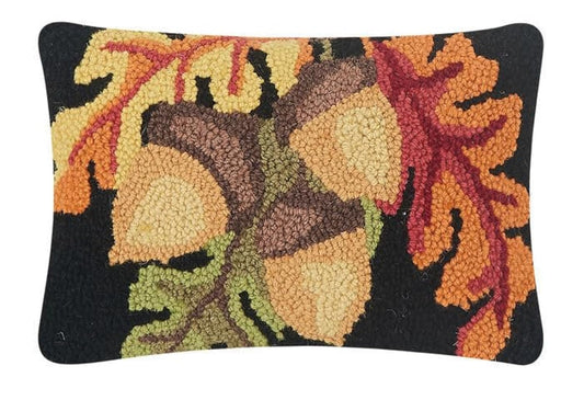 Peking Handicraft David Price Acorn with Leaves Hook Pillow, 8-inch Height, Home, Indoor