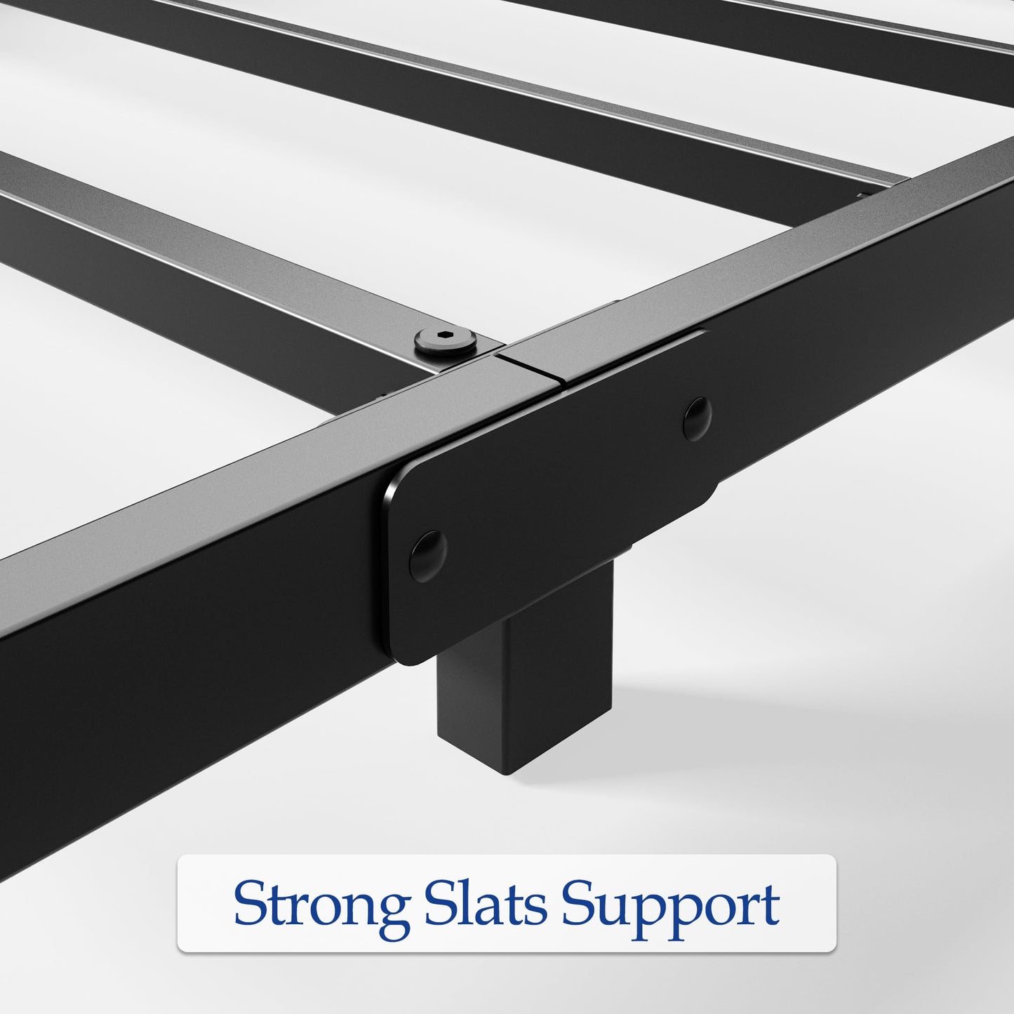 YUSENHEEI 4 Inch Full Size Bed Frame, Heavy Duty Metal Platform Low Bed Frame Full, No Box Spring Needed, Noise Free, Easy Assembly, Black