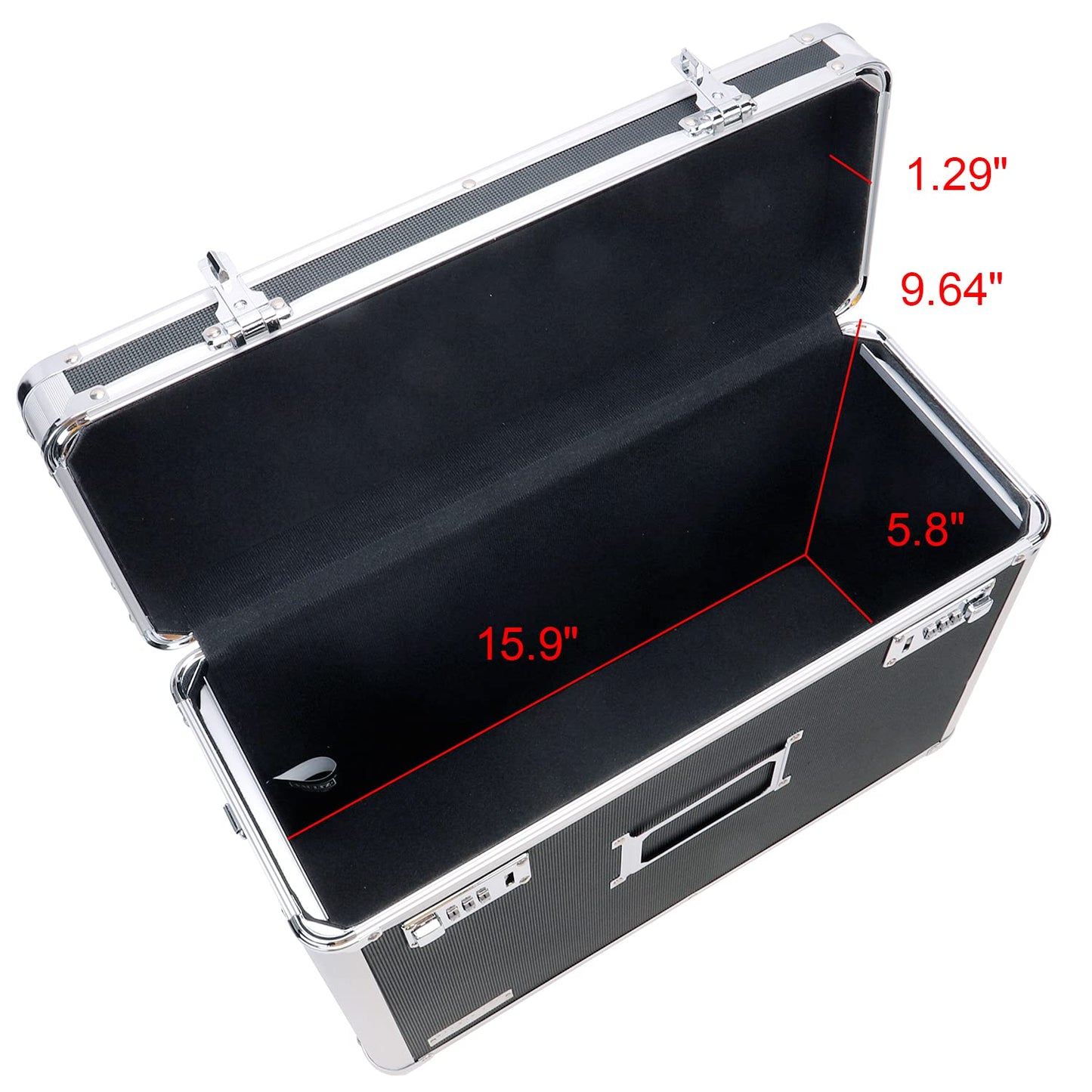 Vaultz File Organizer Storage Box - 14 x 7.25 x 12 Inch Legal Size, Portable Locking Storage Totes with Dual Combination Locks for Filing Office Documents - Black
