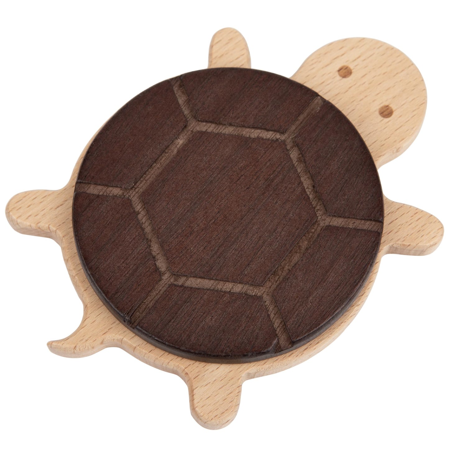 Umbrotiger Spinning Turtle Coaster - Magnetic Detachable Shell 3.5"x5" Wooden Drink Coaster for Home Office & Bedside Table