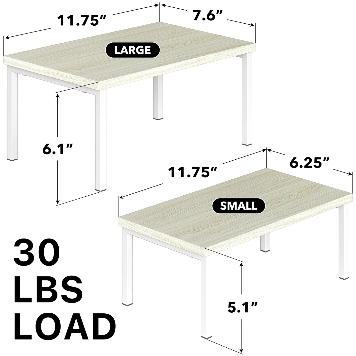 Simple Houseware Expandable Stackable Cabinet and Counter Shelf Organizer with Wooden Surface, 7.6'' D x 11.75'' W x 6.1'' H, Maple