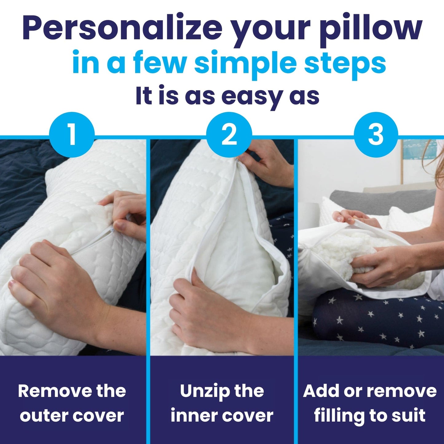 Sidney Sleep Set of 2 Mini Travel Size Neck Pillows - Knee Pillow - Back Lumbar Support - Curved Bed Pillow - 14 x 19 Inches - Adjustable Loft - Carry Backpack Included (White 2 Pack Mini)