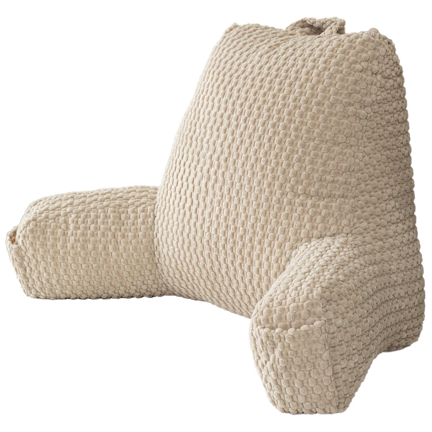 19" Back Support Pillow for Dorm Room Essentials,White Corduroy,Large