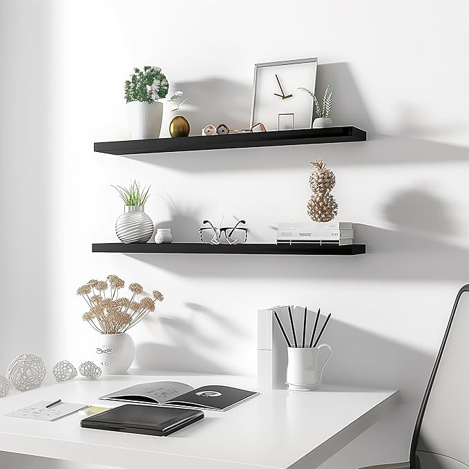 YYWUOJJ Wood Floating Shelves for Wall Decor, Rustic Wall Shelves for Bedroom