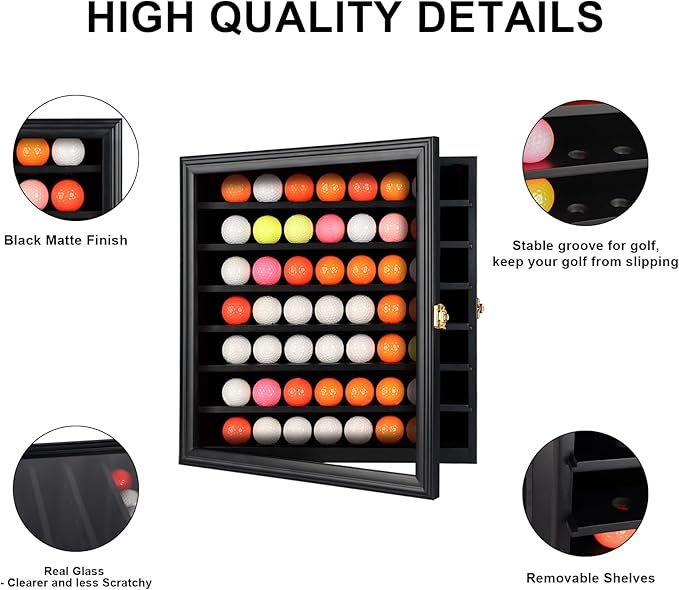 KCRasan 49 Golf Ball Display Case Lockable