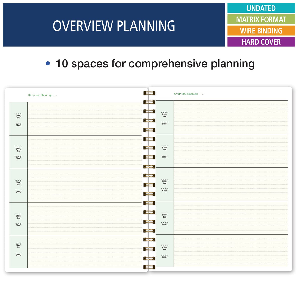 Elan Publishing Company HARDCOVER Combination Plan and Record Book - 8 Period Teacher Lesson Planner (Teal Floral)