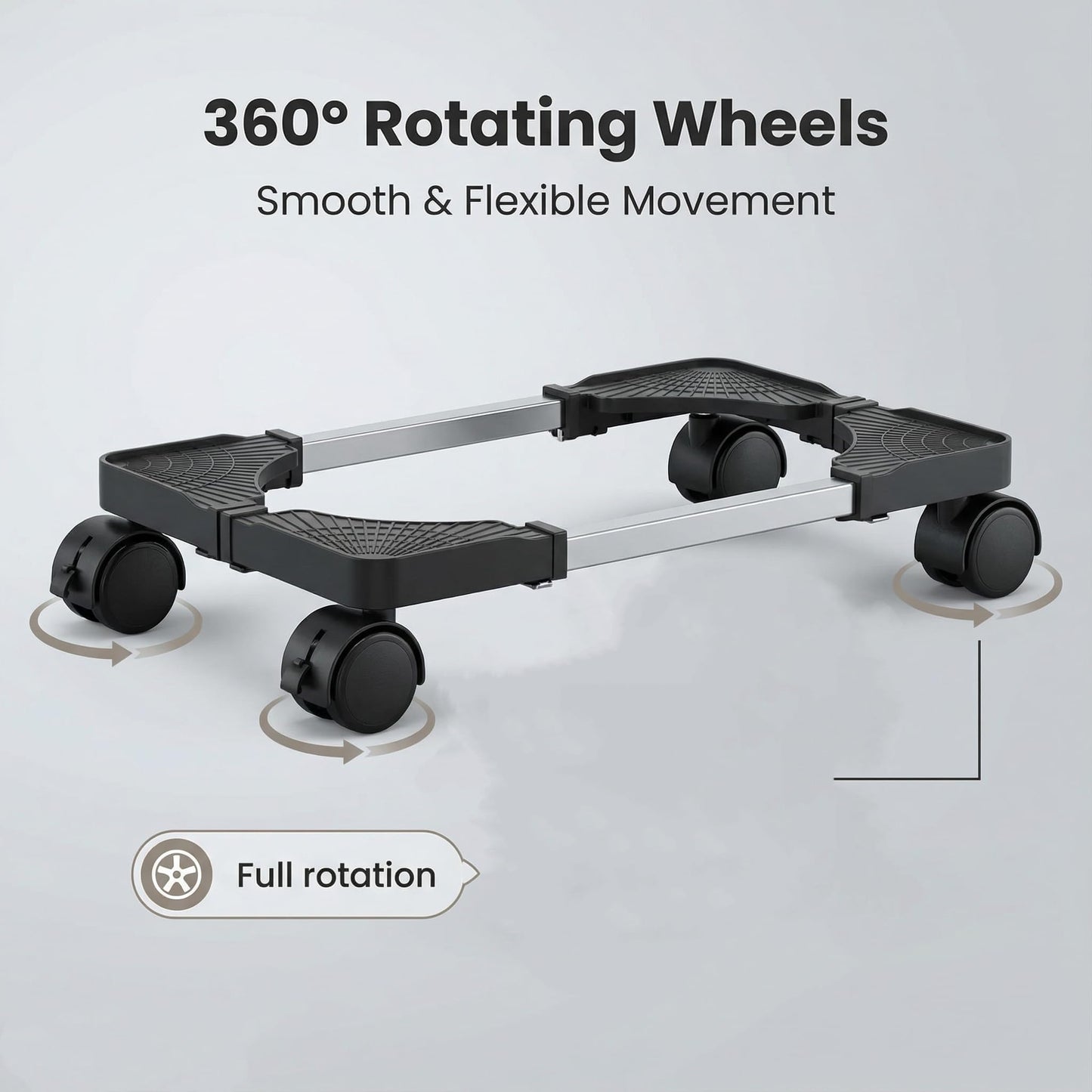 MshinbeAmy Desktop Computer Tower Rolling Holder, Mobile CPU Stand with 4 Caster Wheel & Adjustable Width Fits Most Desktop Towers - Desktop CPU Holder Cart Riser