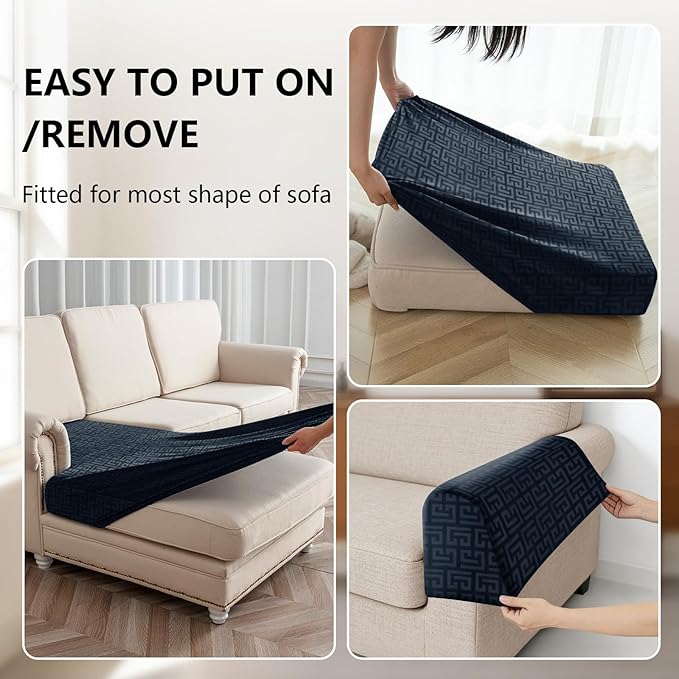 UNBBRRL 10 Pieces Stretch Sofa Cushion Covers