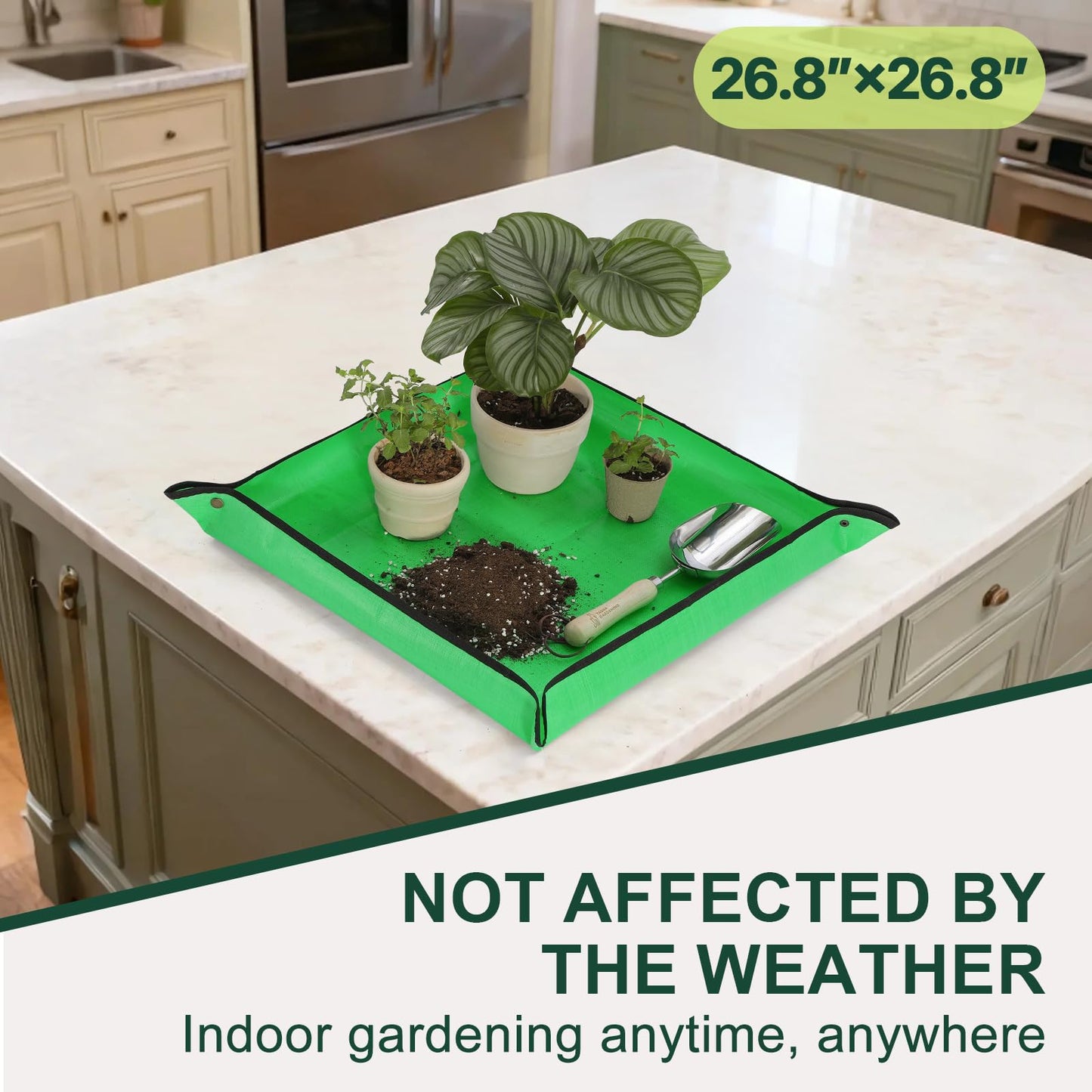 bukmialy 26.8"x26.8" Super Thick Repotting Mat - Waterproof Foldable Potting Mat for Indoor Plants, Succulent Soil, Potting Soil & Mix - Mess-Free Gardening Essentials