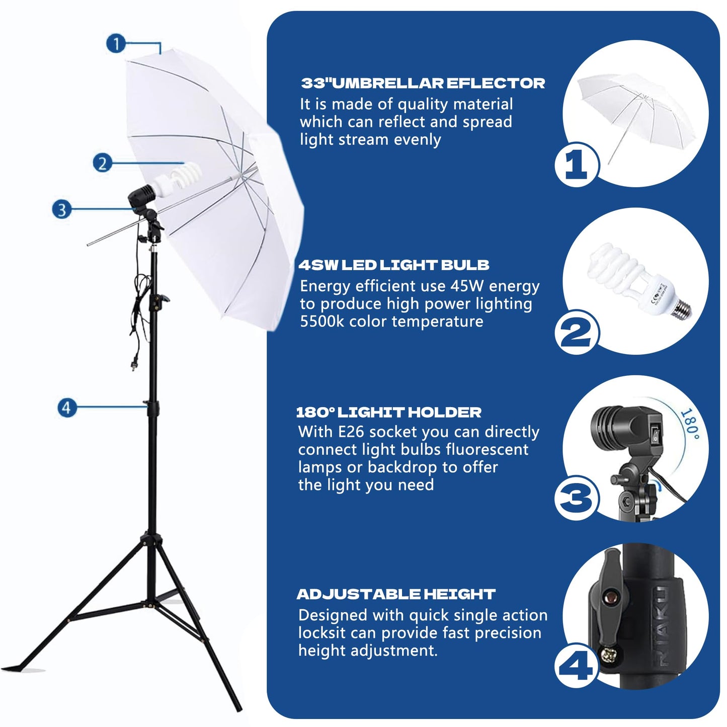 WEPHOTOJET Photography Softboxes Kit with 6.6x10ft Backdrop Stands, 5 Tripod Stands, 3 Color Background Screen, Softbox with 85W Led Bulb, Photo Studio Equipment for Video Shoot, Product & Portrait