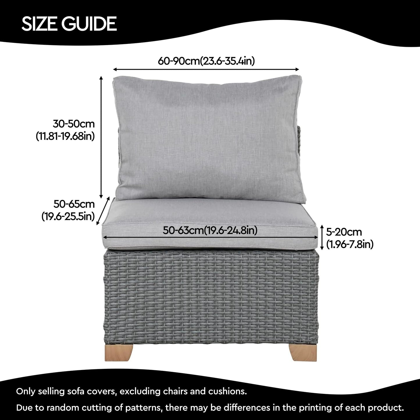 2 Piece Patio Cushion Covers, Stretch Outdoor Couch Cushion Slipcovers Replacement for Seat & Backrest, Washable Furniture Protector with Elastic Bottom for Wicker Patio Furniture, Banana Leaves