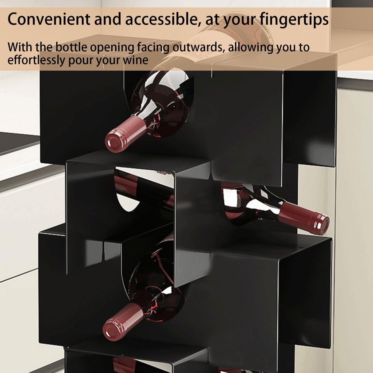 1-12-Tier Wine Racks Free Standing Mini Bar Drinks Cabinet for Home Bar Living Room Bedroom Kitchen, Stacked Wine Stand, Freestanding Creativity Modern Small Holder