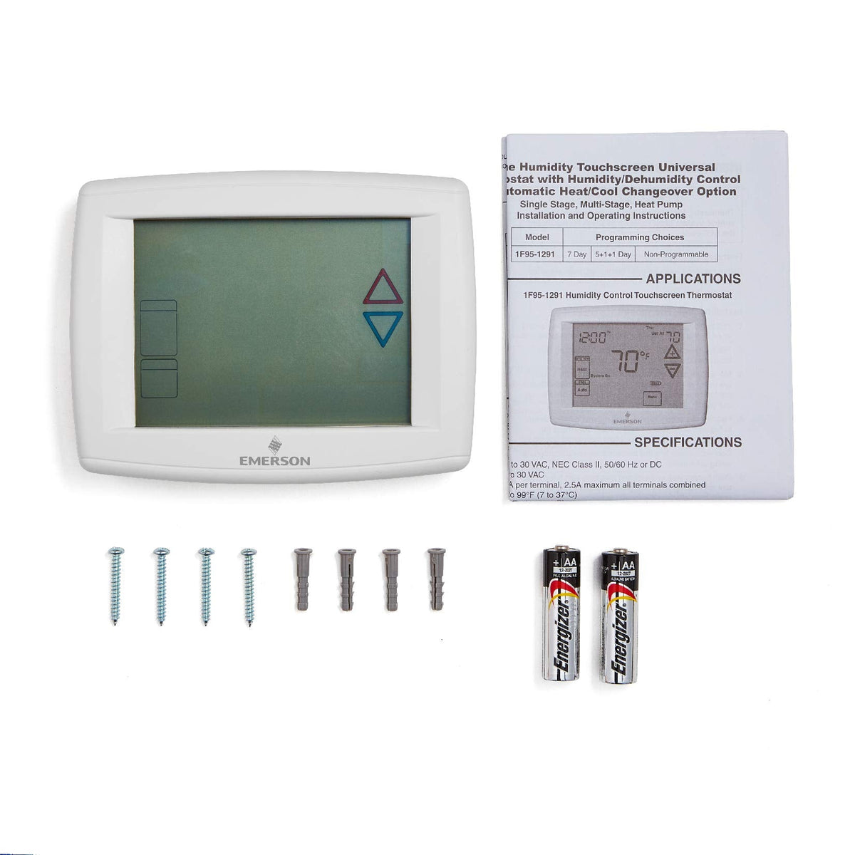 White-Rodgers 1F95-1291 7-Day Touchscreen Thermostat with Humidity Control