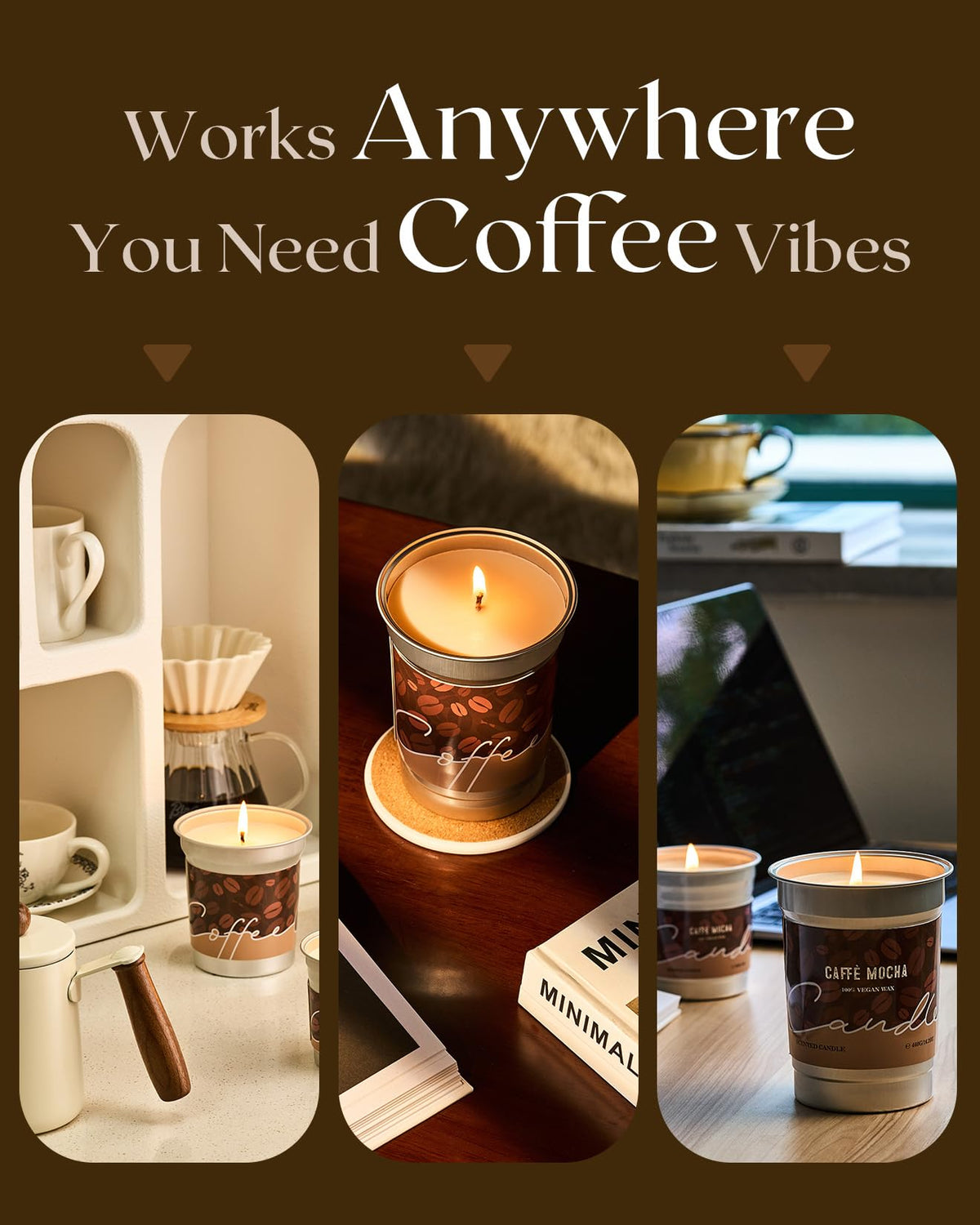 M&SENSE Iced Coffee Candle Summer Sea Salt Scented, 16.2oz