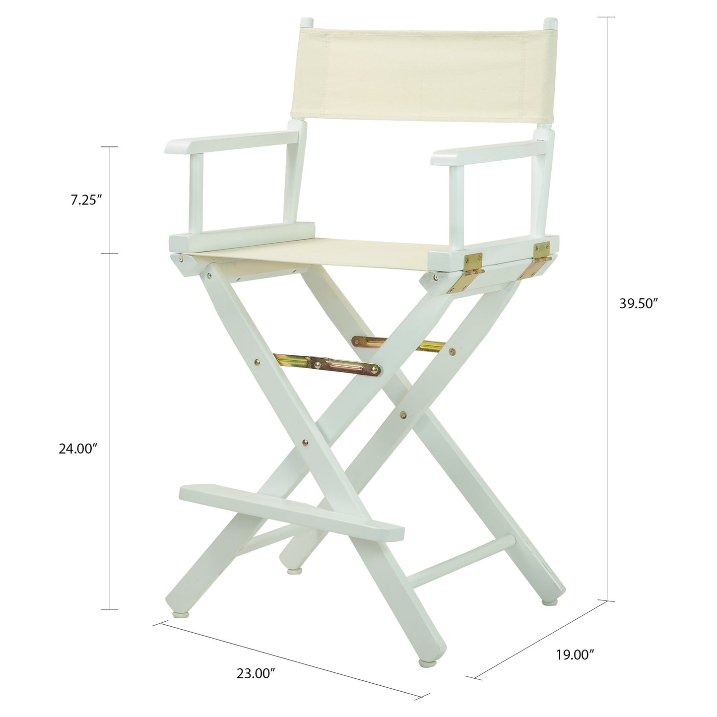 Casual Home 24" Director's Chair White Frame with Wheat Canvas, Counter Height