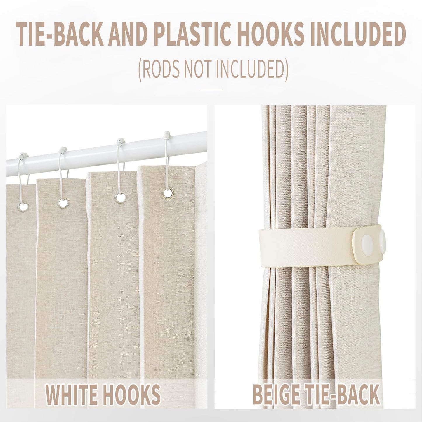 Vatge Closet Curtains, Accordion Style Door Curtains for Doorways, Pleated Folding Doors Curtain for Closet and Room Divider, 1 Panel, W39 x L78, Beige