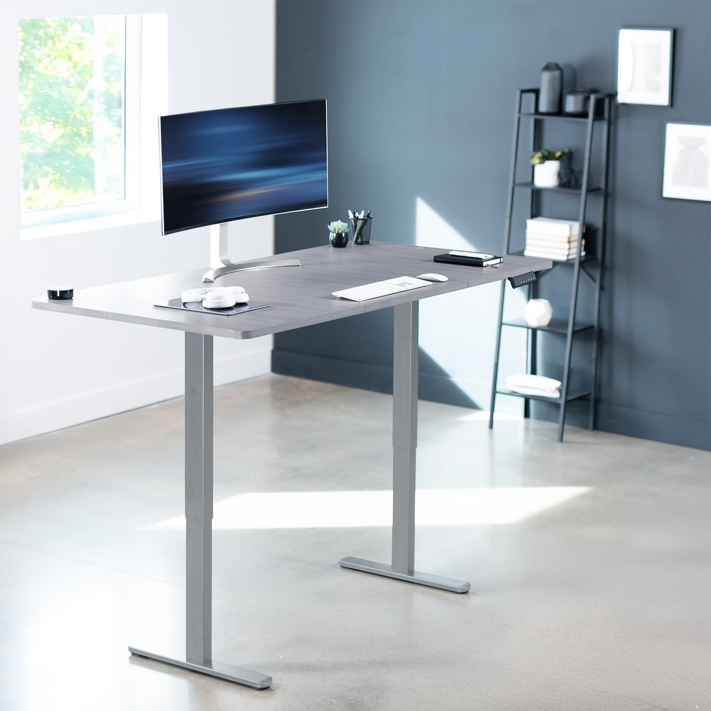 VIVO Electric 71 x 36 inch Standing Desk, Dual Motor Memory Controller Height Adjustment, E2B Series, Dark Gray Top Gray Frame, DESK-KIT-E2G7G-36