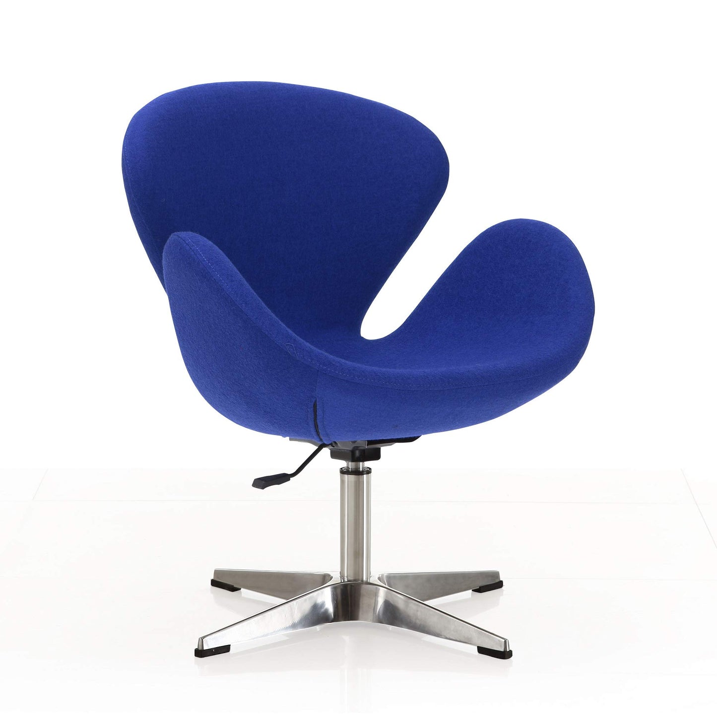 Manhattan Comfort Raspberry Adjustable Swivel Accent Chair Set of 2 with 360° Turn, Polished Chrome Base, Modern Retro Design, Ideal for Living Room and Home Office, Set of 2, Blue