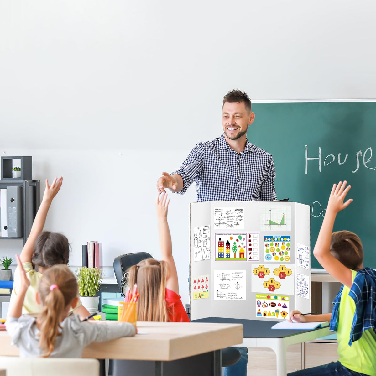 2 Pack Trifold Poster Board, IKAYAS 24" X 36" Double Sided White Tri-fold Poster Boards, Science Fair Display Boards Presentation Boards for Mounting, Art, Display, Projects Classroom Supplies