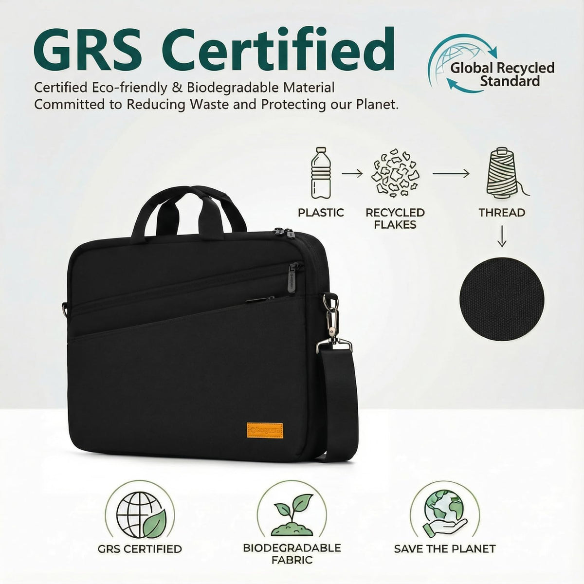 bagasin 15 15.6 16 inch Laptop Computer PC Shoulder Bag Carrying Case, Water-Repellent Fabric Briefcase, Lightweight Toploader, Business Casual or School