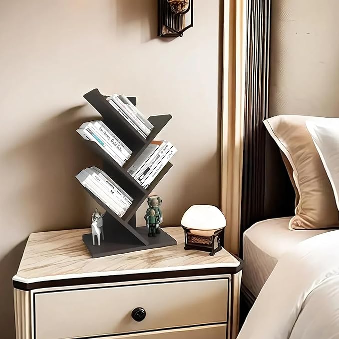 Godferyxin Book Tree Bookshelf, 5-Tier Wood Bookshelf Tree Bookcase