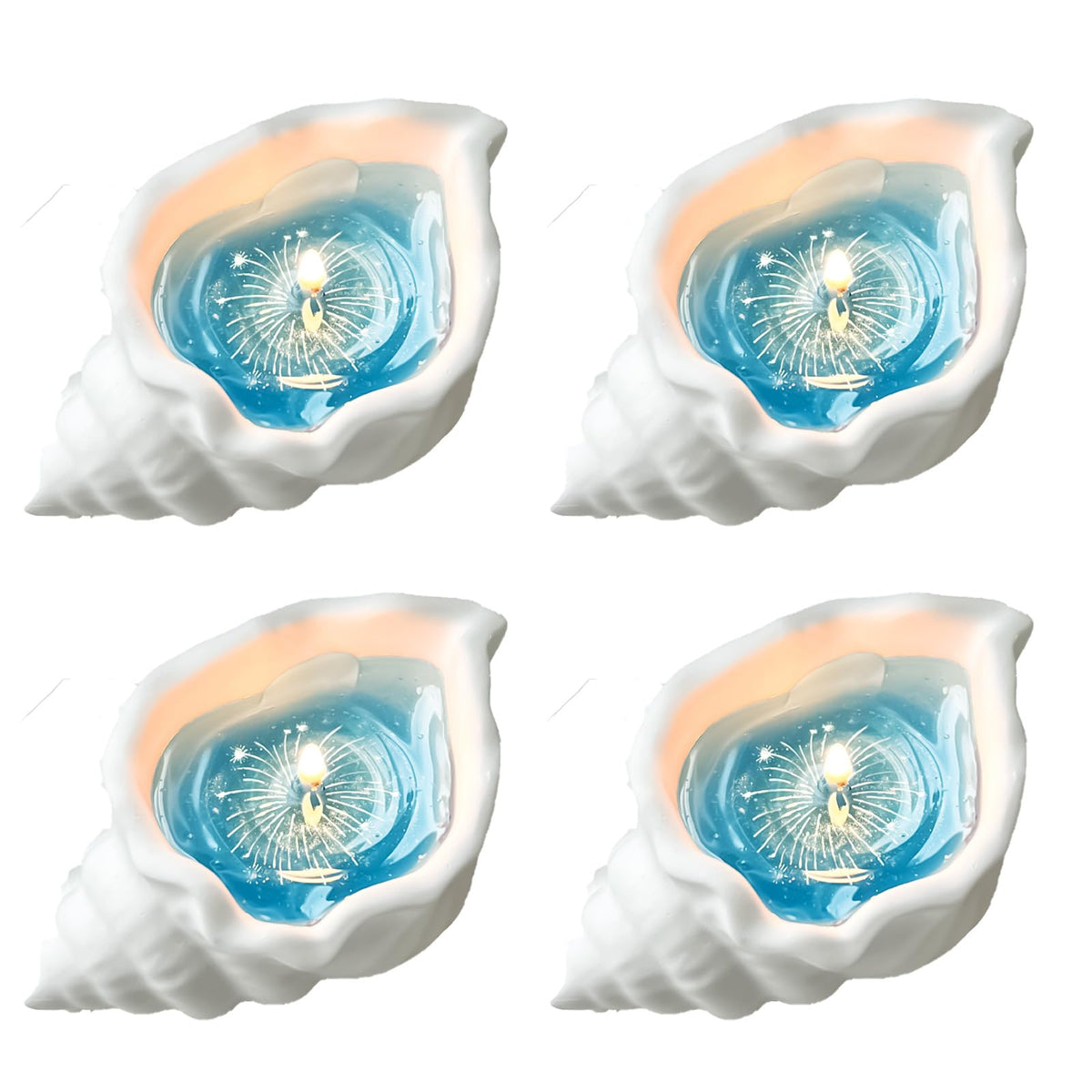 4 Pack Scented Candles for Home Small Candles Candles Gifts Sets for Women Men Birthday Thanksgiving Christmas Valentine's Mother's Day (Light Blue &Orange) (Fireworks)