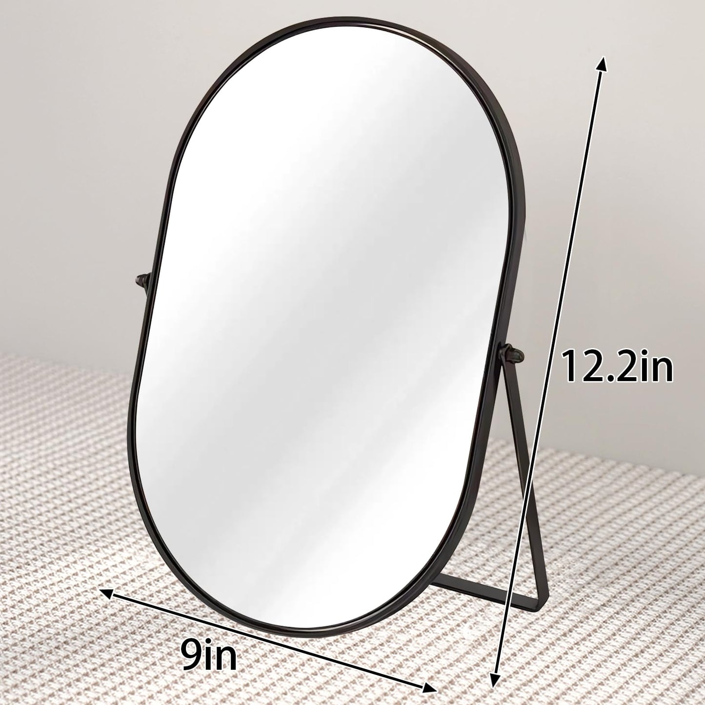 Numjeg Makeup Mirror Portable Vanity Tabletop Mirrors with Metal Frame Desk Table Mirror with 90°Adjust Rotate Good for Bedroom Bathroom Dressing Room