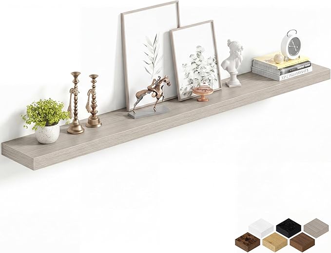 Fun Memories 60Inch Long Floating Shelves, 8 Inch Deep Shelves