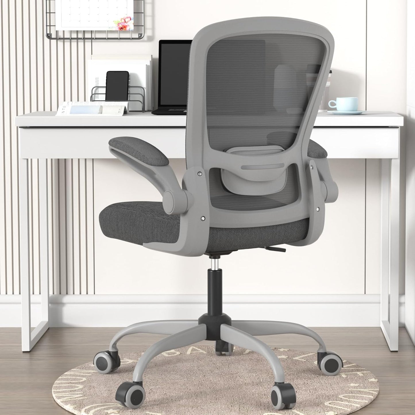 Mimoglad Office Chair, Ergonomic Desk Chair with Adjustable Lumbar Support, High Back Mesh Computer Chair with Flip-up Armrests-BIFMA Passed Task Chairs, Executive Chair for Home Office